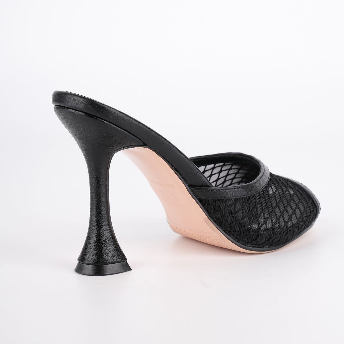 Round Toe Mesh Tapered Heel Mules | Onlymaker New