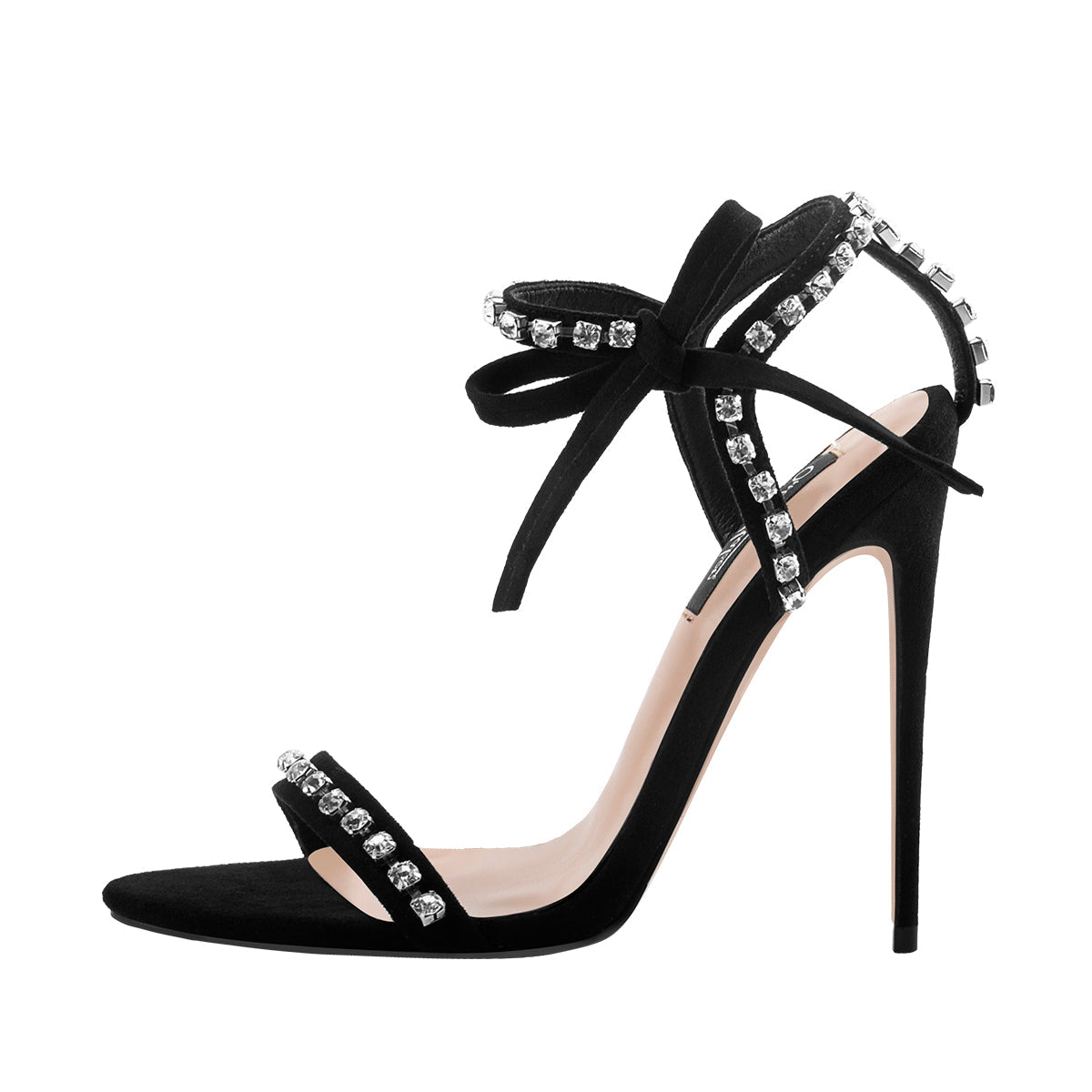 Ankle Strap Rhinestone Stiletto Sandals | Onlymaker Classic