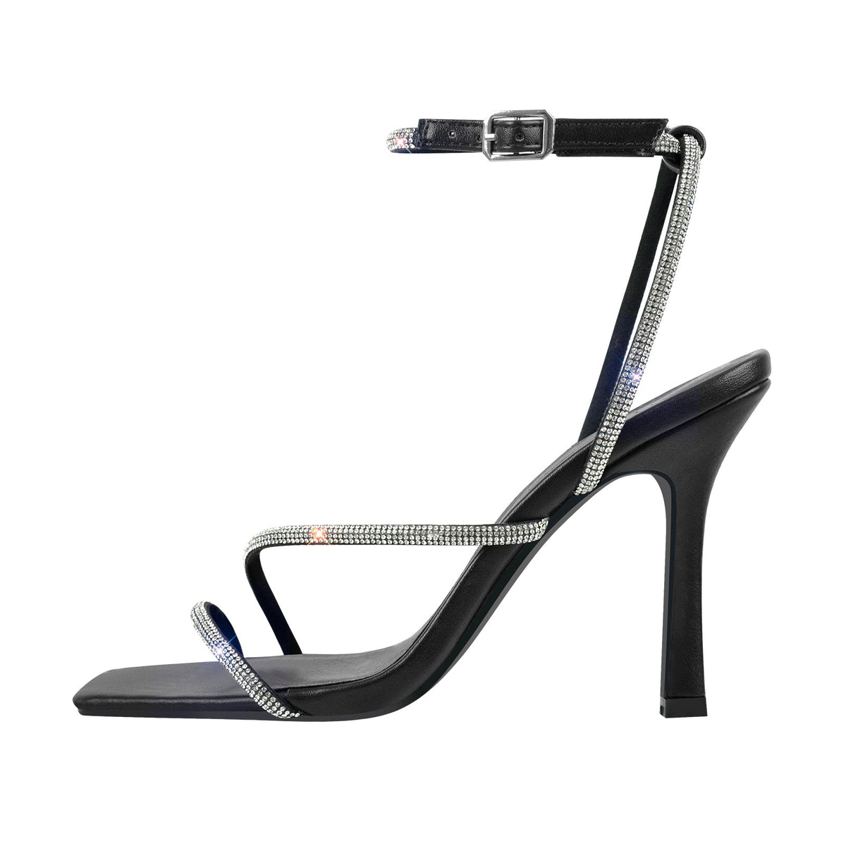 Ankle Rhinestone Strap High Heel Sandals | Onlymaker Essential