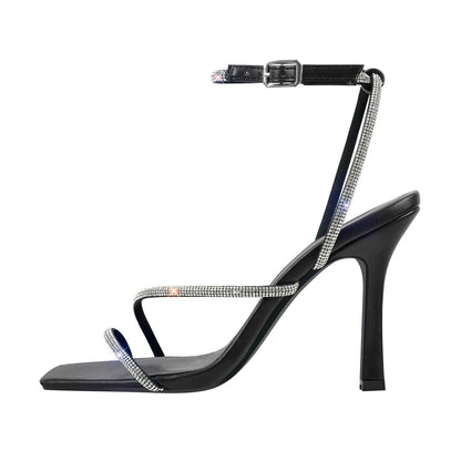 Ankle Rhinestone Strap High Heel Sandals | Onlymaker Essential