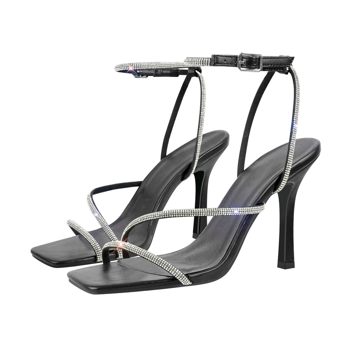 Ankle Rhinestone Strap High Heel Sandals | Onlymaker Essential