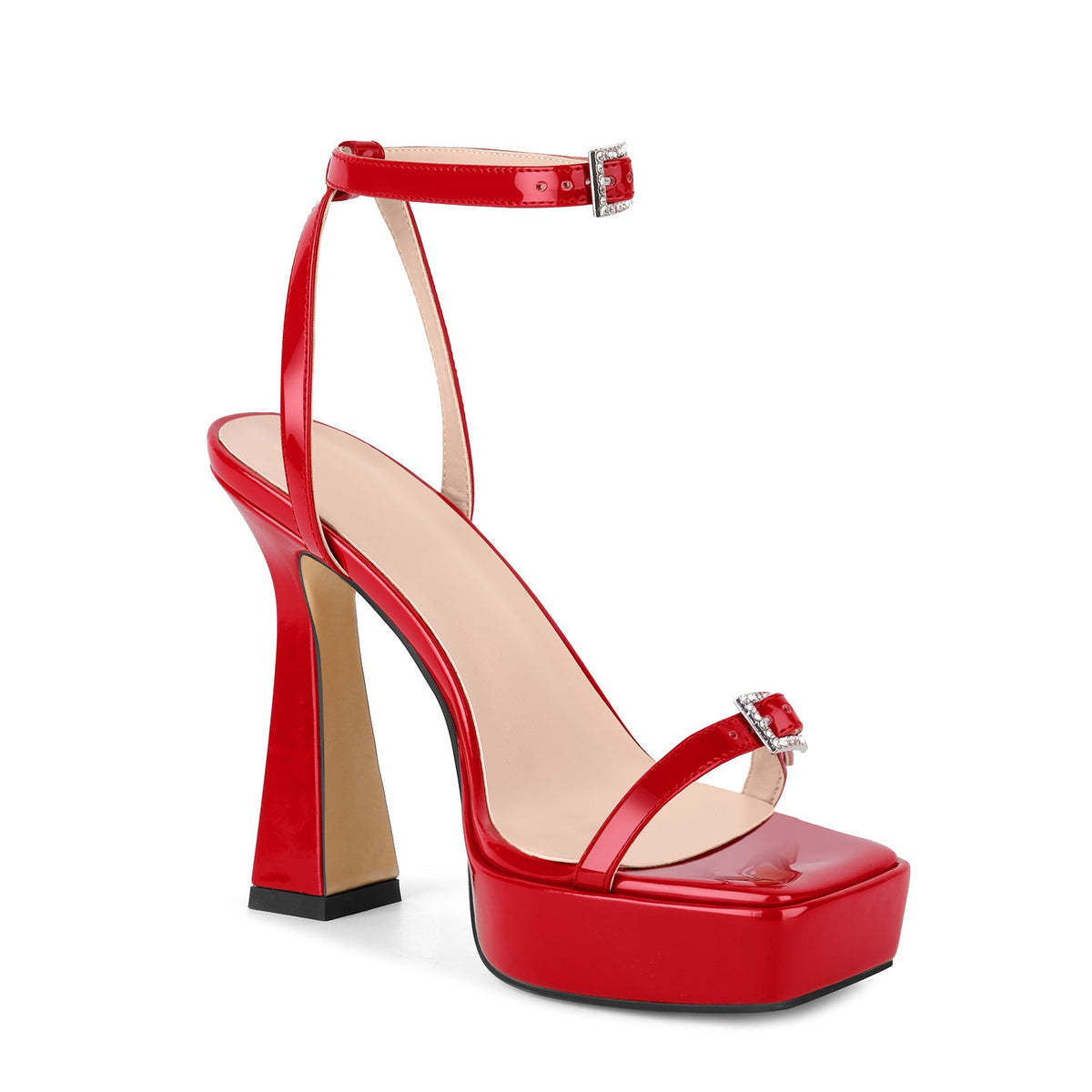 Square Toe Platform Ankle Strap Sandals | Onlymaker Essential