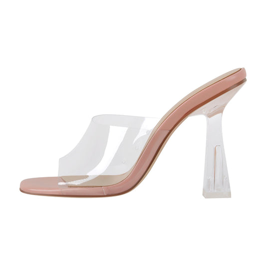 Clear Heel Slip On Sandals Mules | Onlymaker Best Price