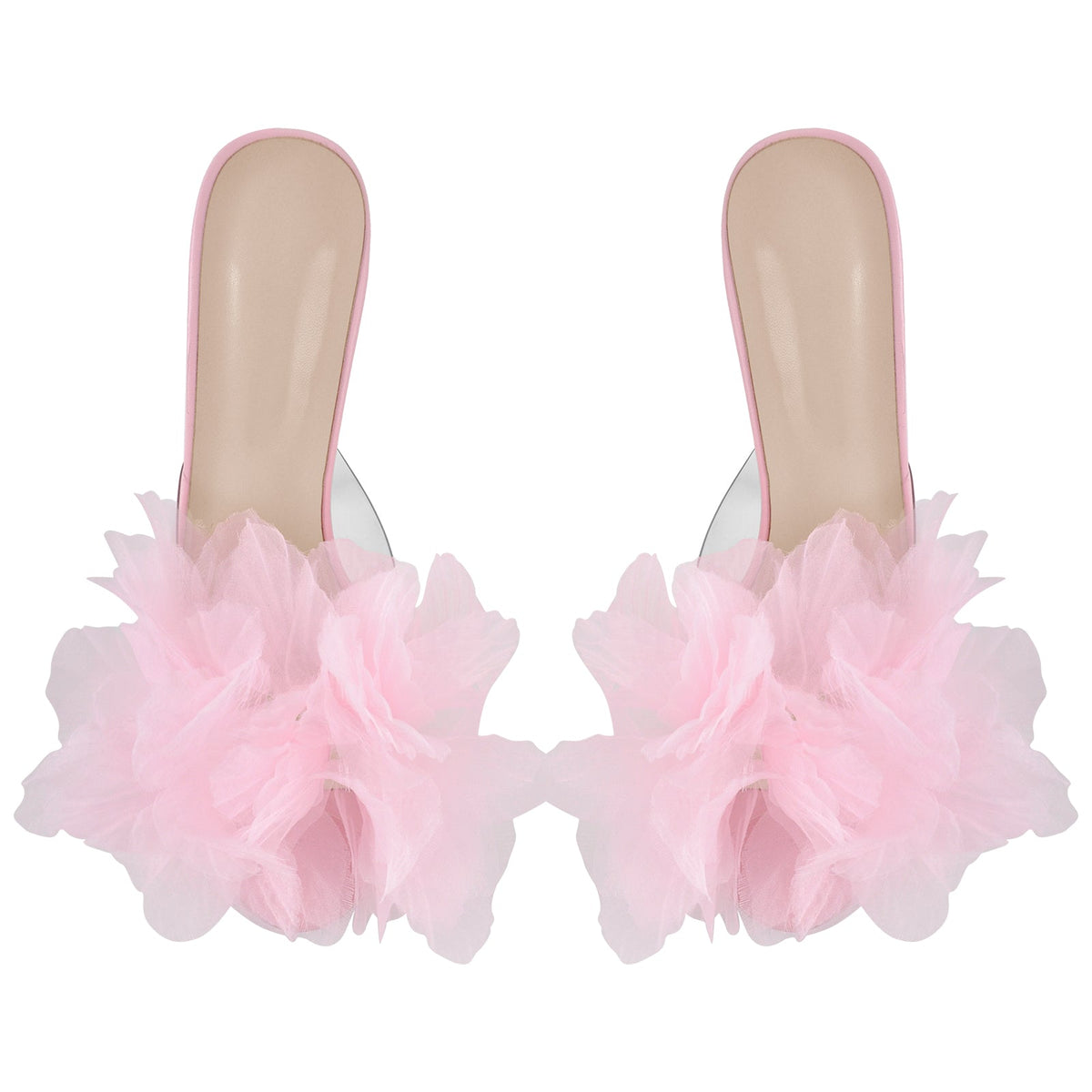 Platform Mesh Clear Stiletto Mules | Onlymaker Value