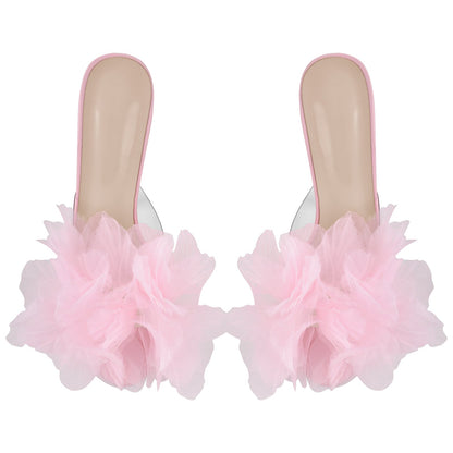 Platform Mesh Clear Stiletto Mules | Onlymaker Value