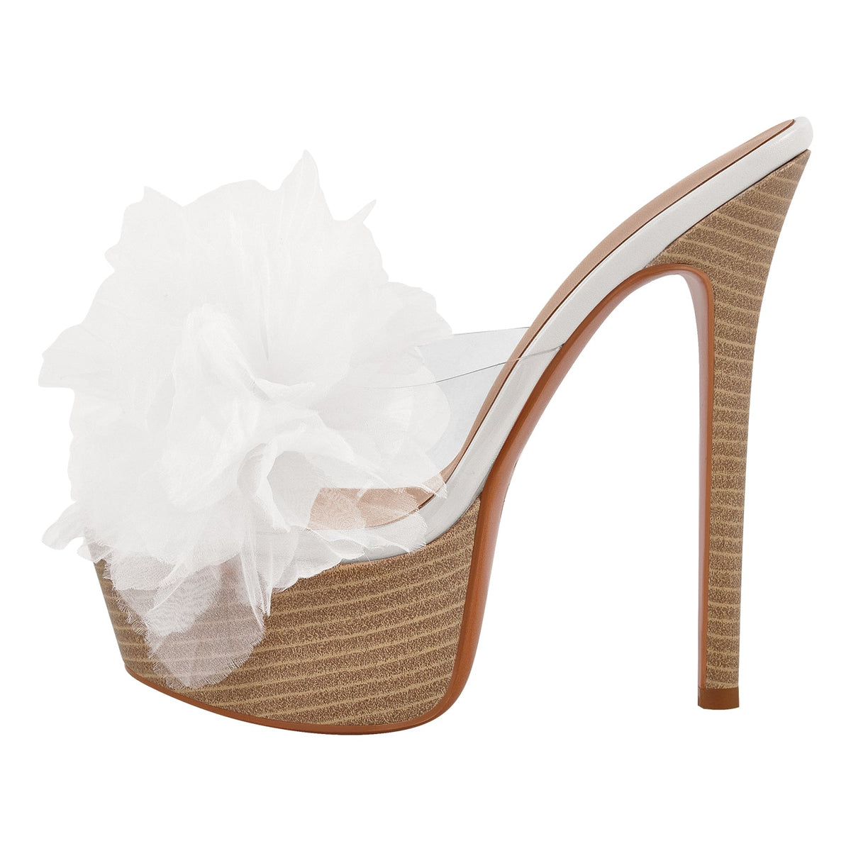 Platform Mesh Clear Stiletto Mules | Onlymaker Value