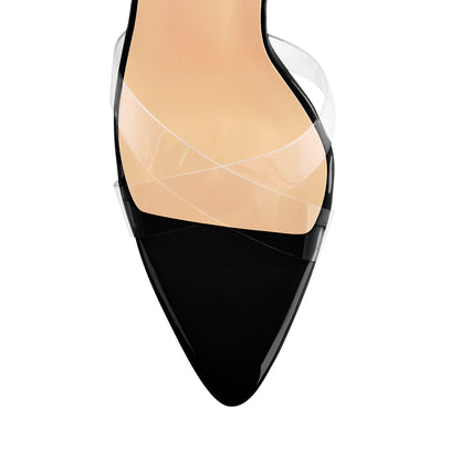 Clear Cross Band Open Toe High Heel Sandals | Onlymaker Best Price