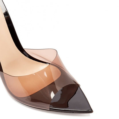 Pointed Toe Clear Stiletto Sandals Mules | Onlymaker Smart Buy