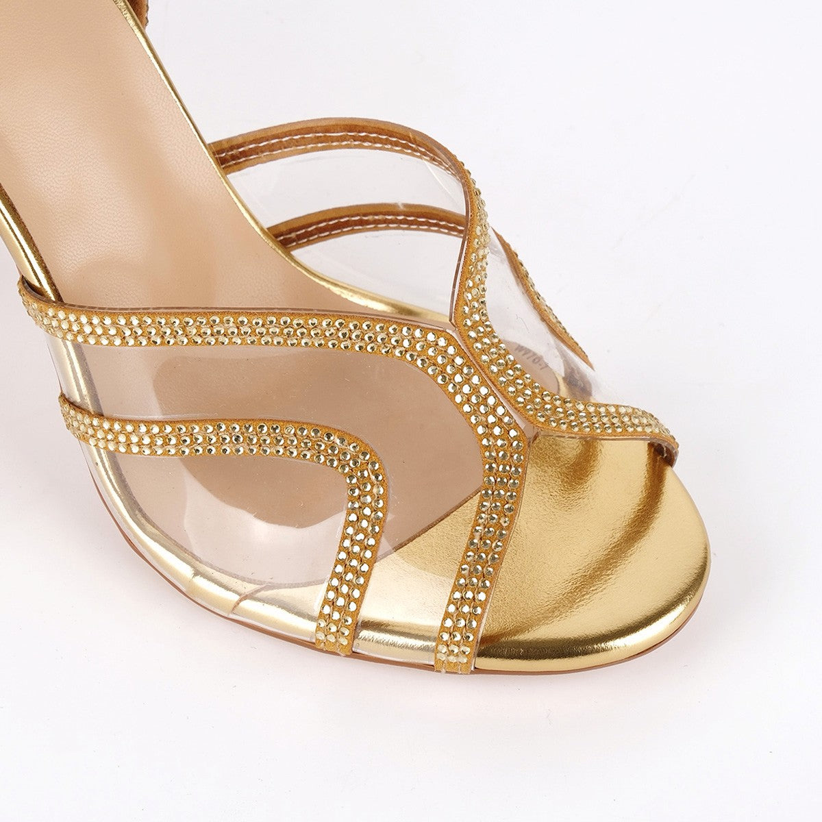 Clear Rhinestone Ankle Strap Stiletto Sandals | Onlymaker Best Price
