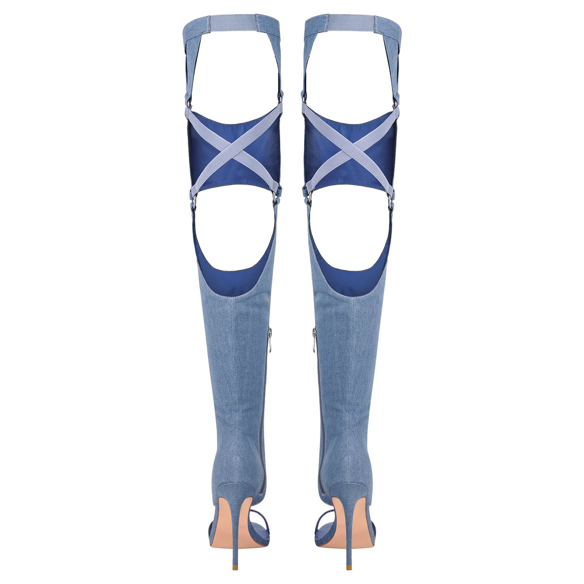 Pointed Toe Stiletto Over The Knee Sandals Boots | Onlymaker Essential