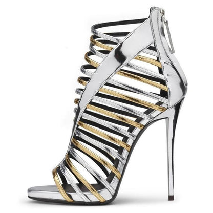 Round Toe Gladiator Stiletto Sandals | Onlymaker Sale