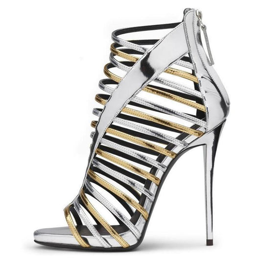 Round Toe Gladiator Stiletto Sandals | Onlymaker Sale