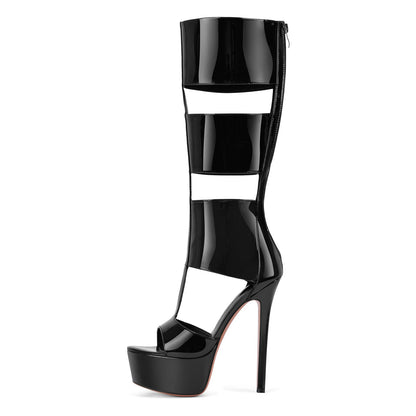Platform Round Toe Hollow Bootie Sandals | Onlymaker Top Pick