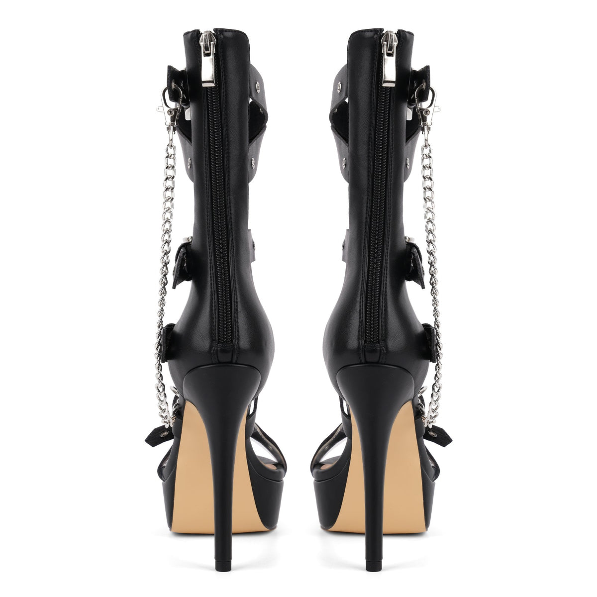 Platform Metal Chain Buckle Straps Sandals | Onlymaker Classic
