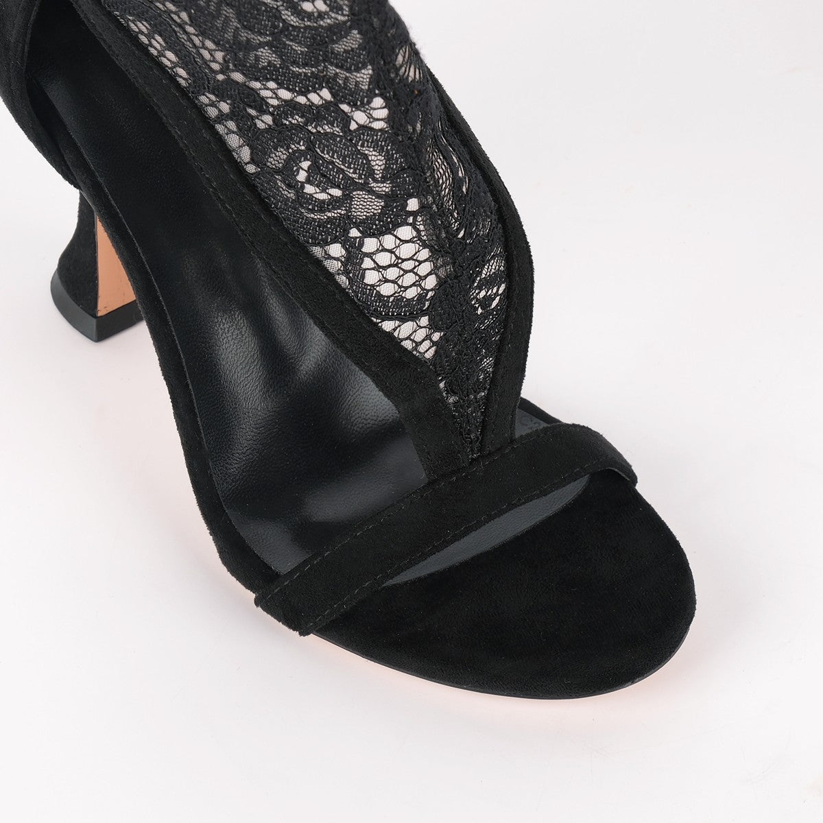 Round Toe Lace Mesh Thigh High Bootie Sandals | Onlymaker Trending