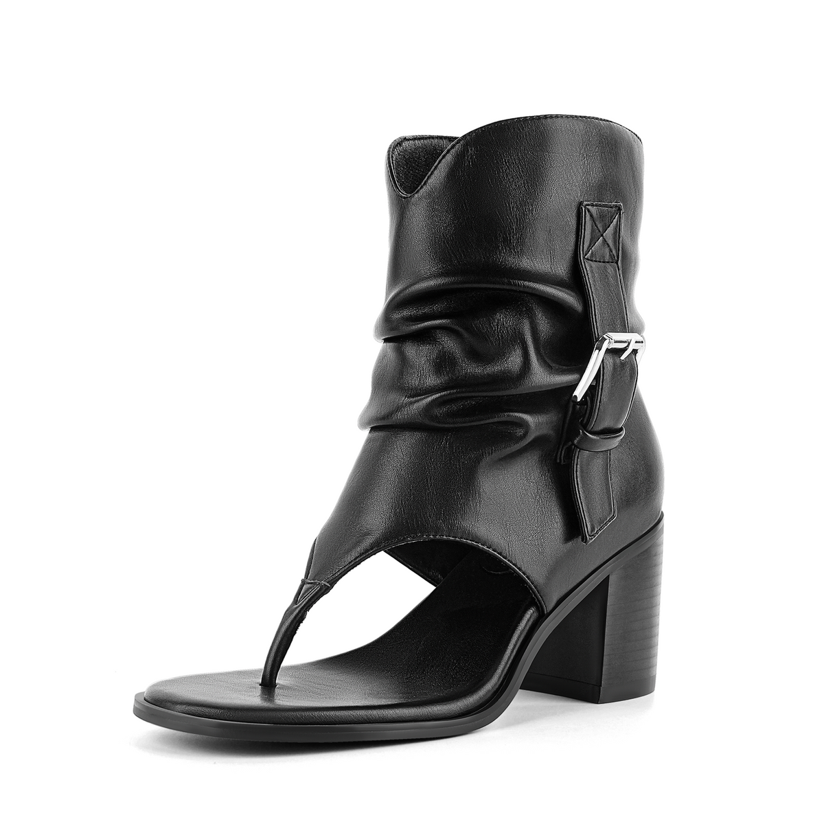 Buckle Ruched Flip-Flop Bootie Sandals | Onlymaker Everyday