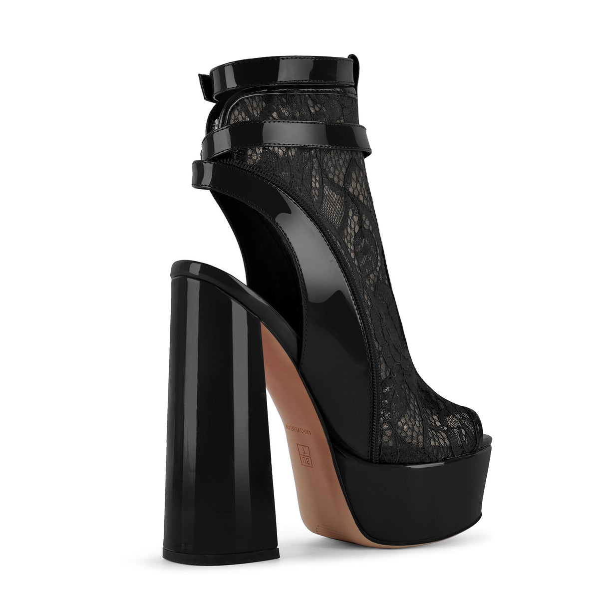 Open Toe Platform Lace Mesh Buckles Bootie Sandals | Onlymaker Best Seller