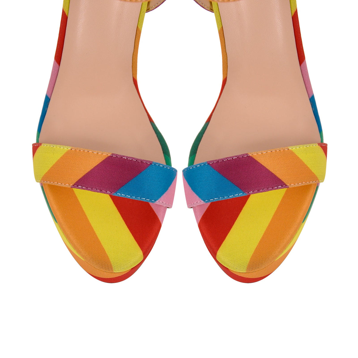 Rainbow Buckle Strap Chunky Heel Sandals | Onlymaker Signature