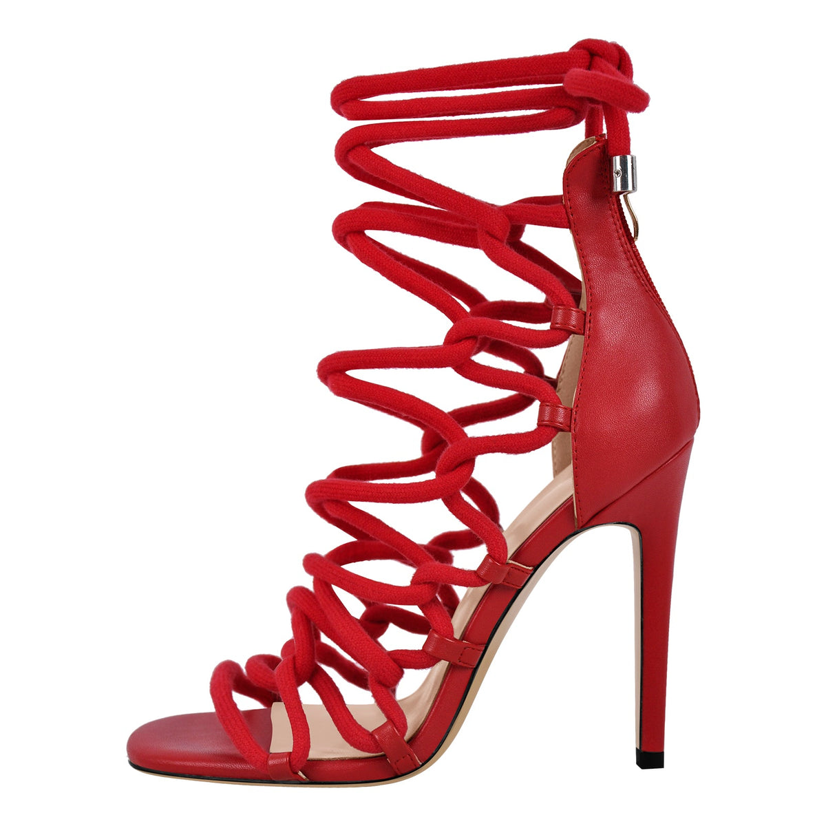Gladiator Round Toe Lace-up Stiletto Sandals | Onlymaker Signature