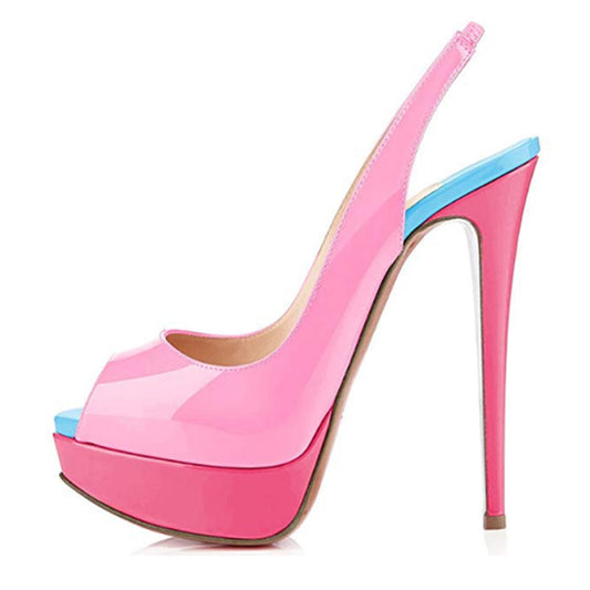 Peep Toe Platform Stiletto Slingback Sandals | Onlymaker Value