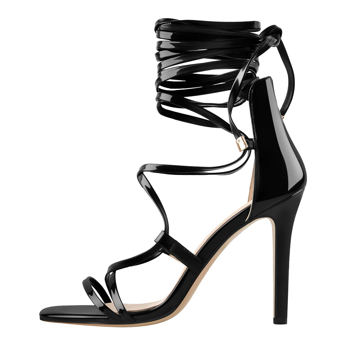 Gladiator Round Toe Lace-up Stiletto Sandals | Onlymaker Hot Sale