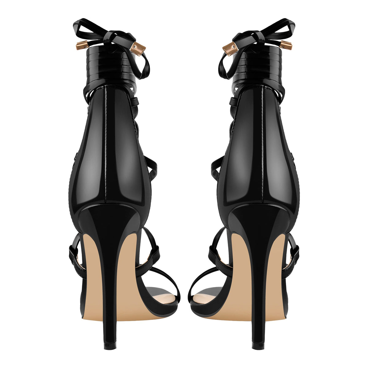 Gladiator Round Toe Lace-up Stiletto Sandals | Onlymaker Hot Sale