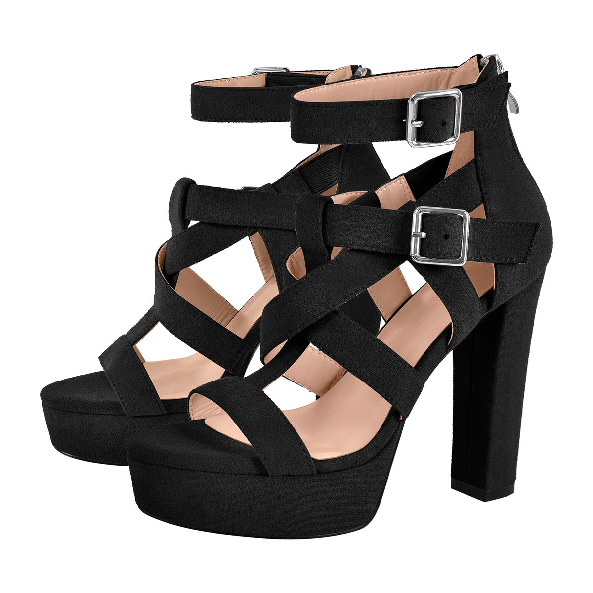 Platform Gladiator Strap Chunky Heel Sandals | Onlymaker Featured