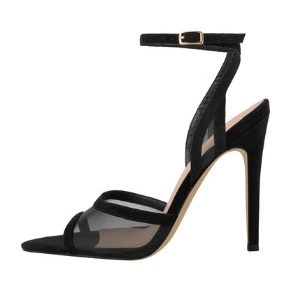Mesh Pointed Toe Ankle Strap Sandals | Onlymaker Great Value