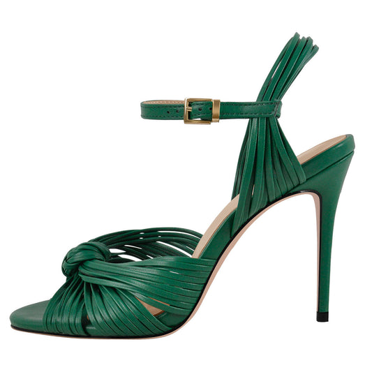 Round Toe Buckle Strap Stiletto Sandals | Onlymaker Hot Sale
