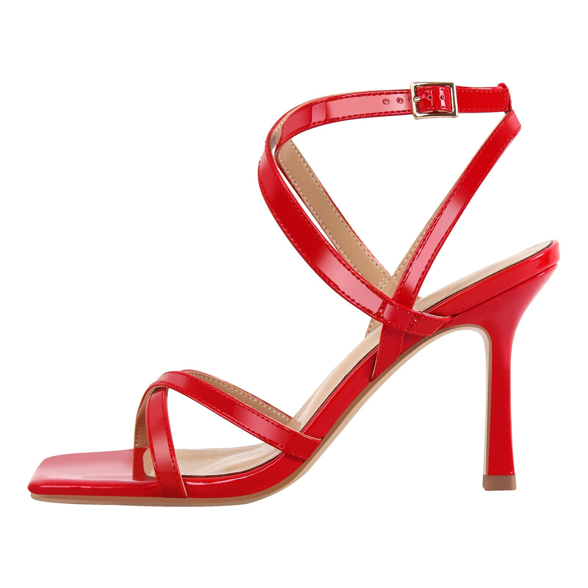 Square Toe Criss Cross Ankle Strap Sandals | Onlymaker Great Value