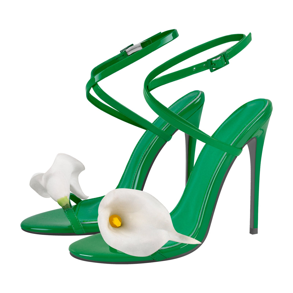 Round Toe Calla Lily Cross Strap Sandals | Onlymaker Sale