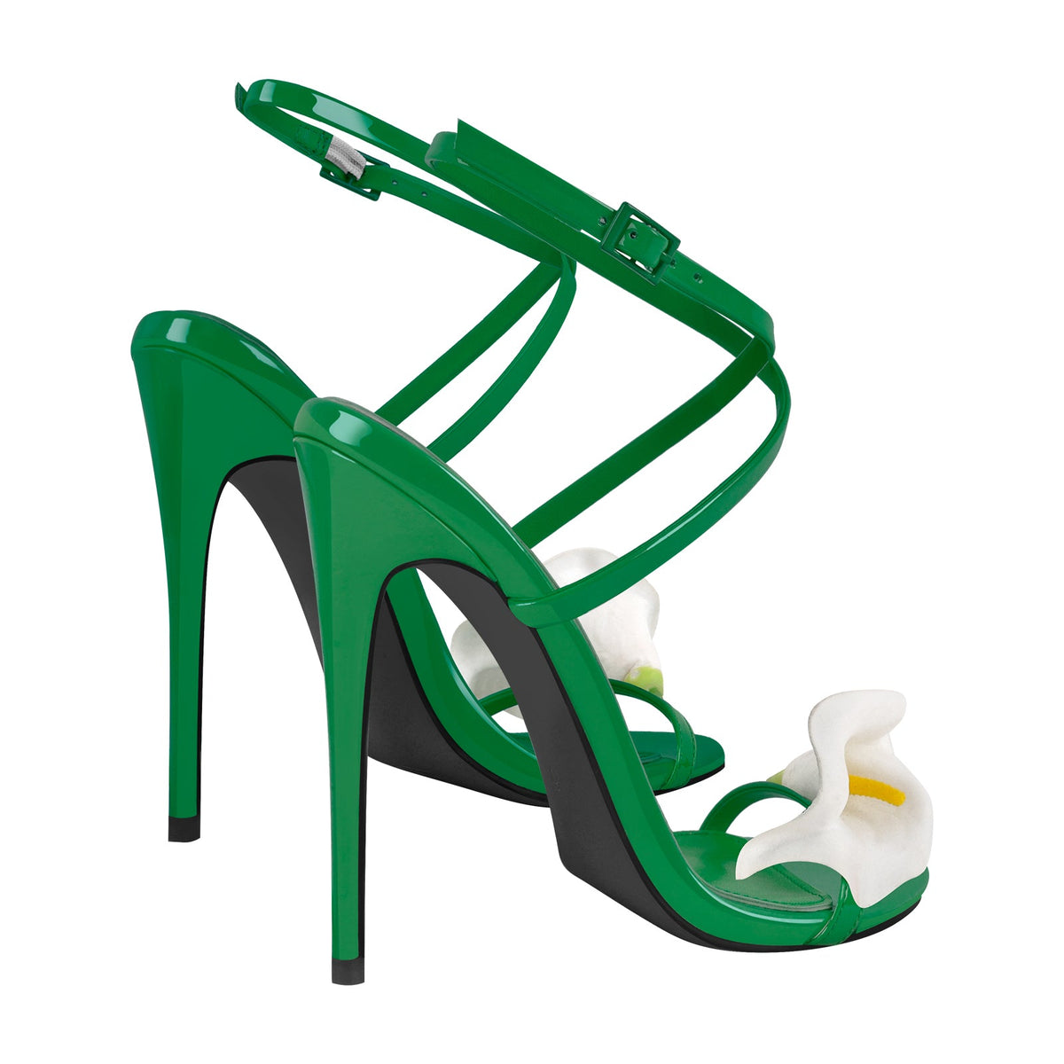 Round Toe Calla Lily Cross Strap Sandals | Onlymaker Sale