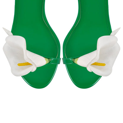 Round Toe Calla Lily Cross Strap Sandals | Onlymaker Sale