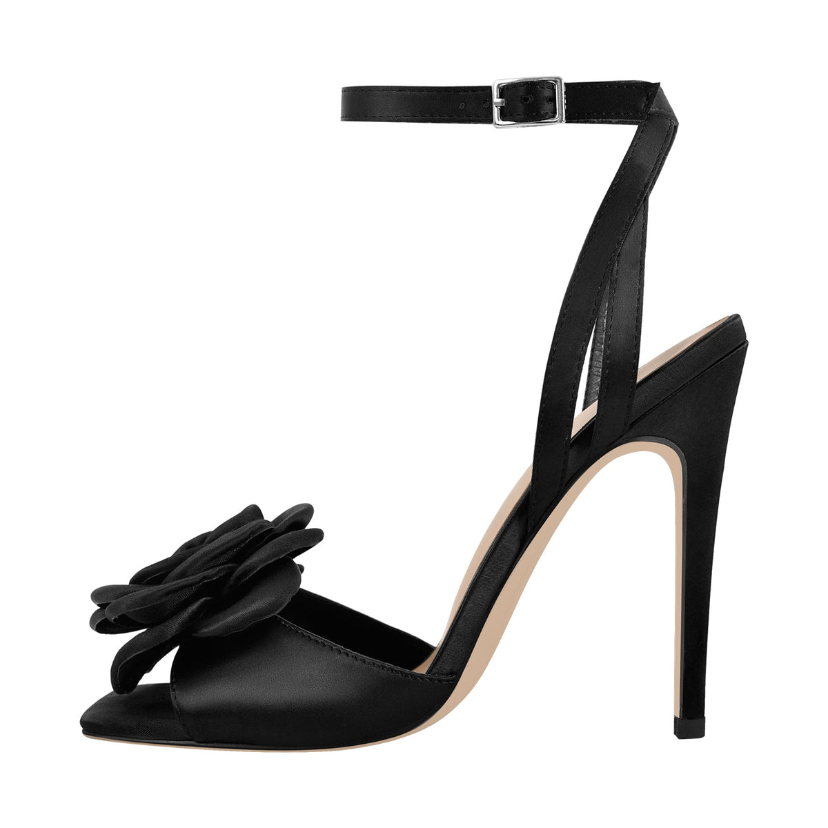 Square Toe Flower Ankle Strap Sandals | Onlymaker Exclusive