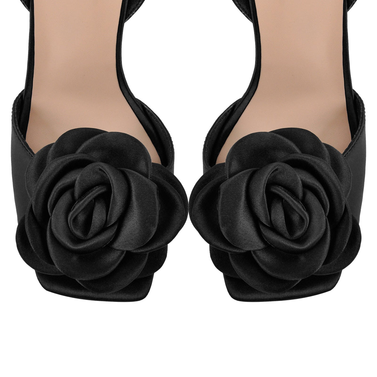 Square Toe Flower Ankle Strap Sandals | Onlymaker Exclusive