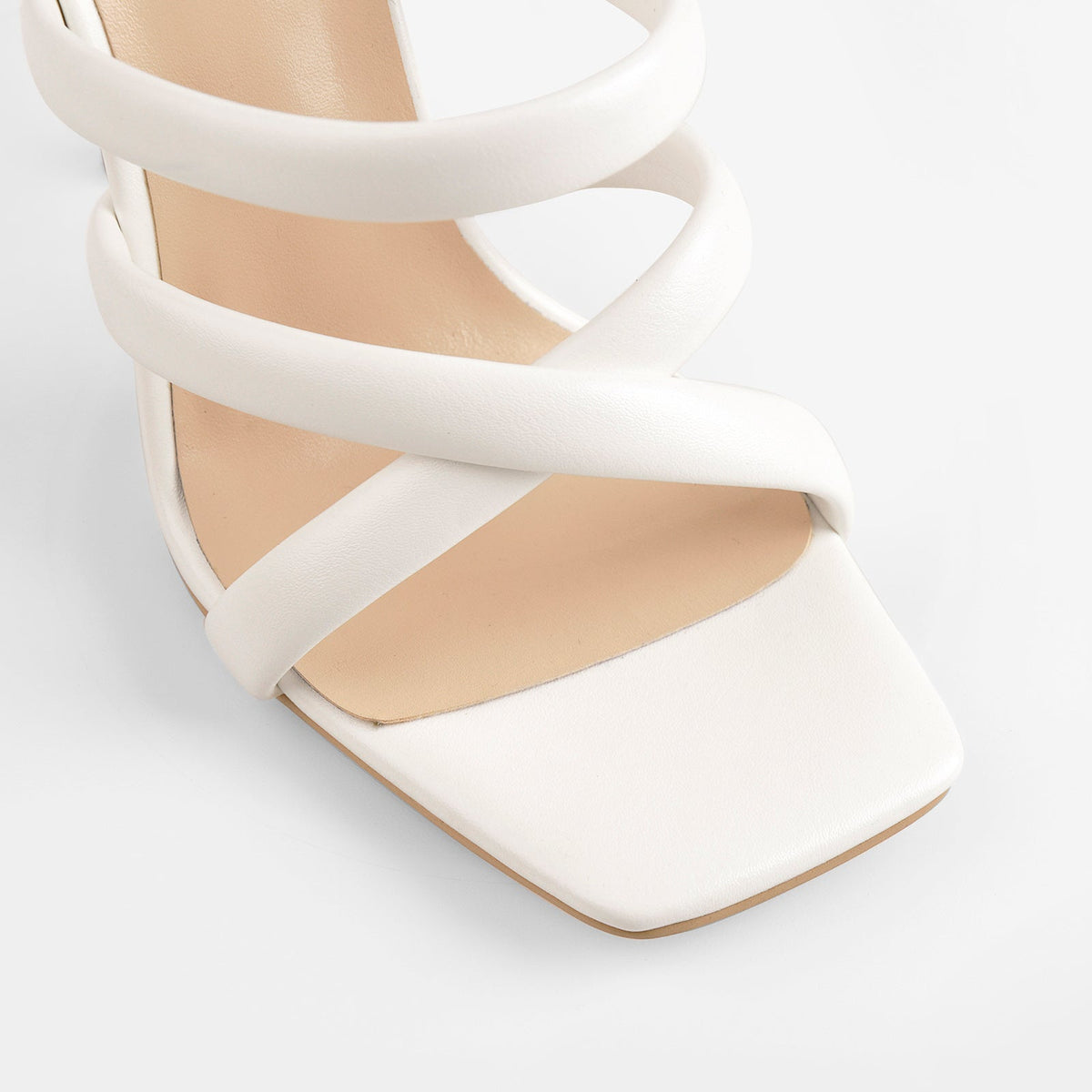 White Square Toe Matte High Heels Sandals | Onlymaker Customer Favorite