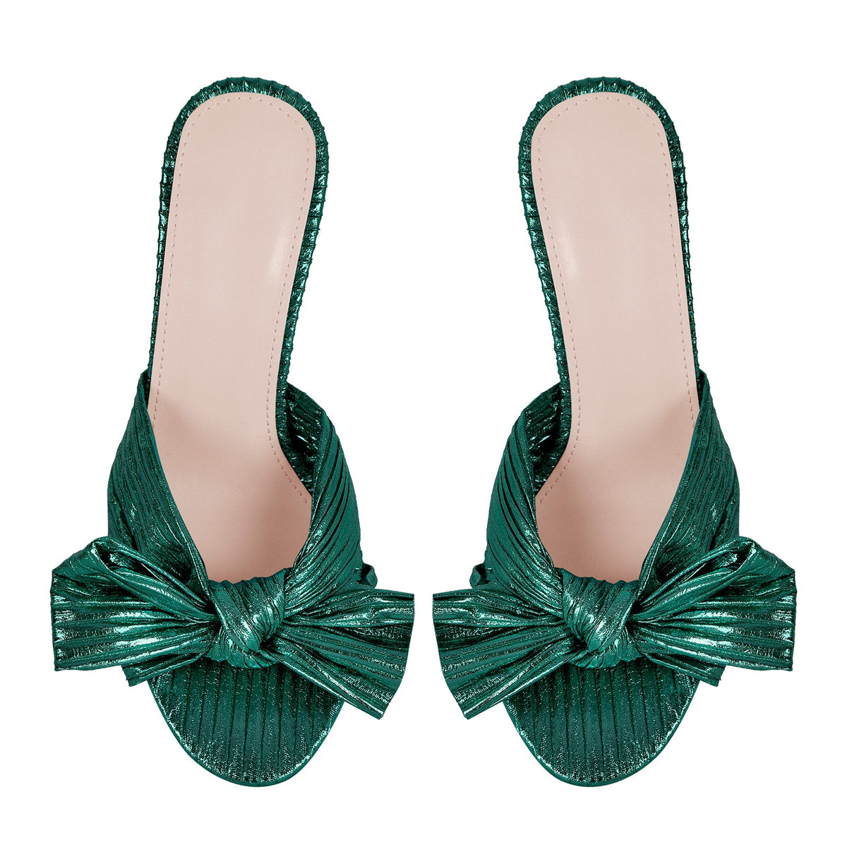 Round Toe Chunky Heel Bow Sandals Mules | Onlymaker Trending