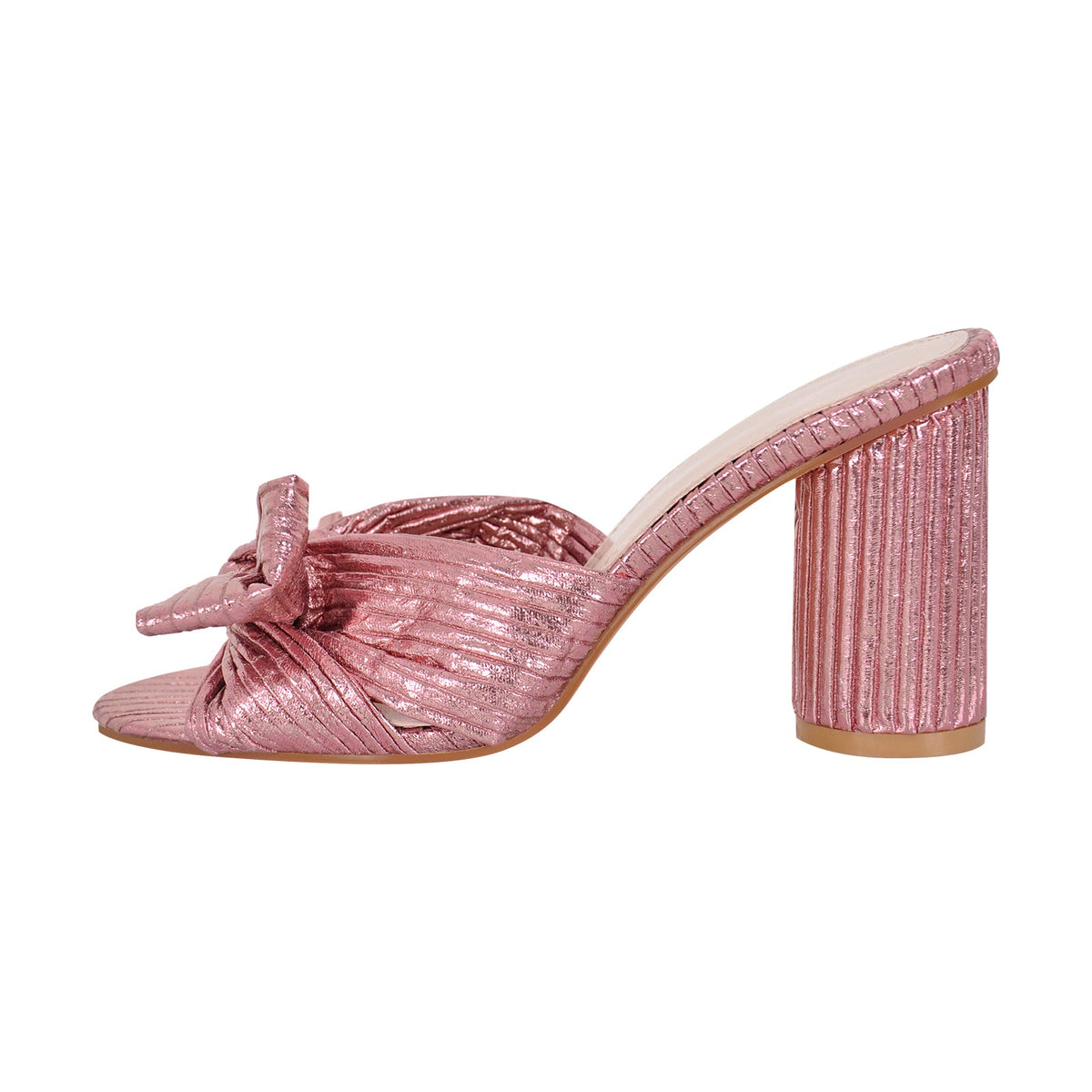 Round Toe Chunky Heel Bow Sandals Mules | Onlymaker Trending