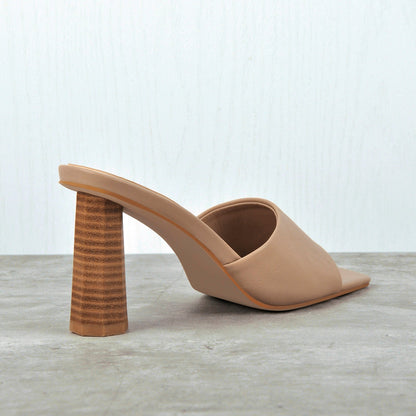 Square Open Toe Mules Chunky Heel Sandals | Onlymaker Quality
