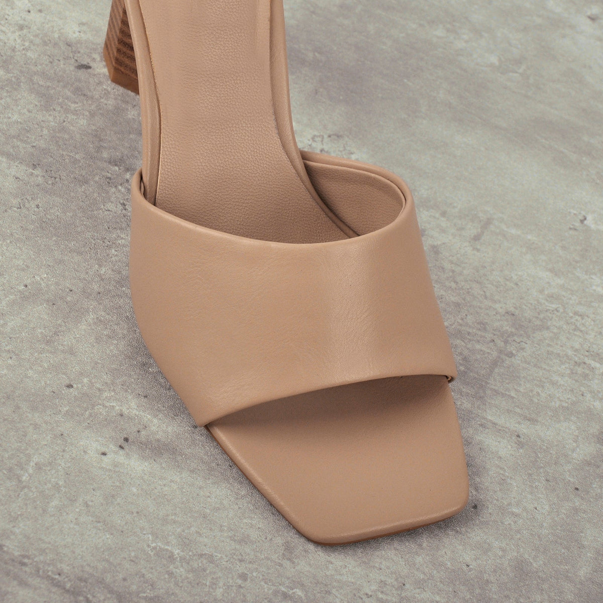 Square Open Toe Mules Chunky Heel Sandals | Onlymaker Quality