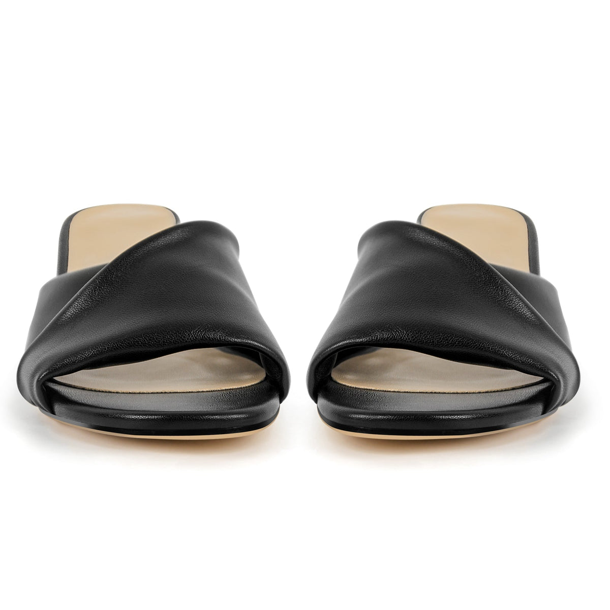 Black Round Toe Kitten Heel Mules | Onlymaker Trending