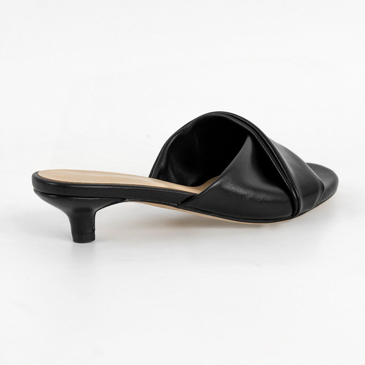 Black Round Toe Kitten Heel Mules | Onlymaker Trending