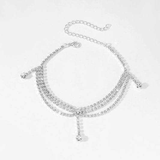 Rhinestone Pendant Anklet | Onlymaker Smart Buy