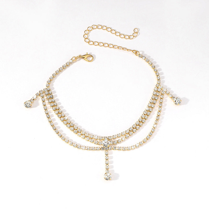 Rhinestone Pendant Anklet | Onlymaker Smart Buy