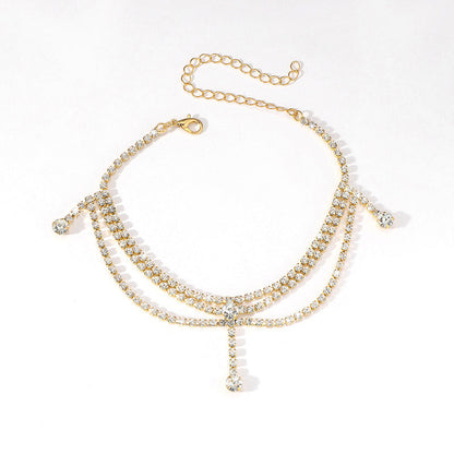 Rhinestone Pendant Anklet | Onlymaker Smart Buy