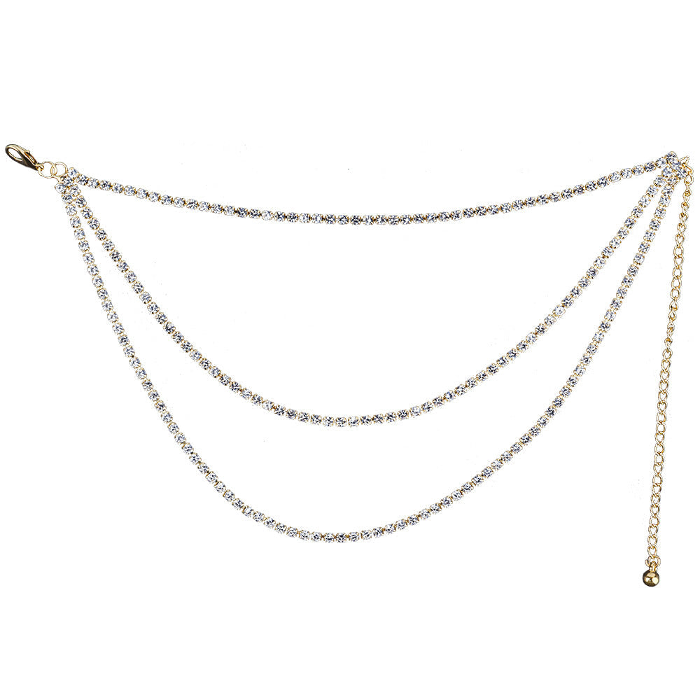 Rhinestone Multi-layered Anklet | Onlymaker Smart Buy