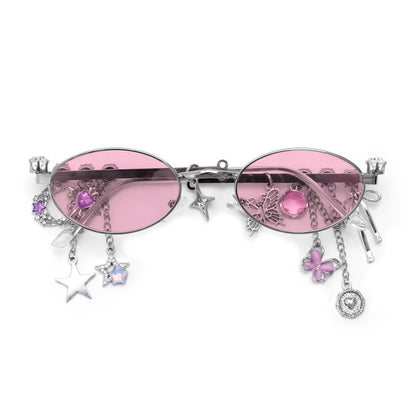 Chain Tassel Rhinestone Sunglasses | Onlymaker Exclusive