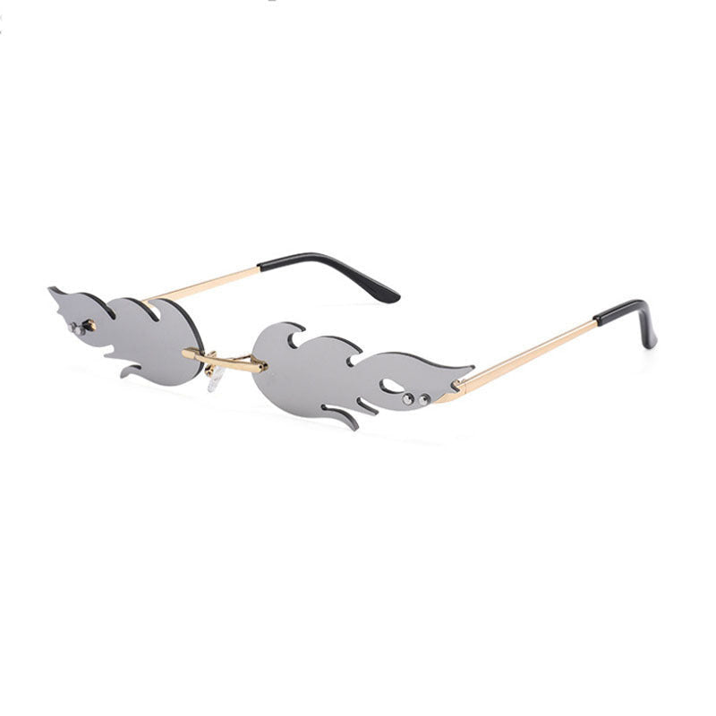 Flame Shape Rimless Sunglasses | Onlymaker Essential