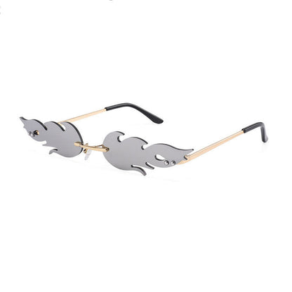 Flame Shape Rimless Sunglasses | Onlymaker Essential