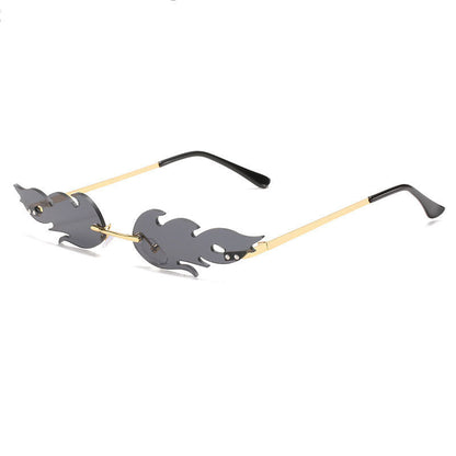 Flame Shape Rimless Sunglasses | Onlymaker Essential